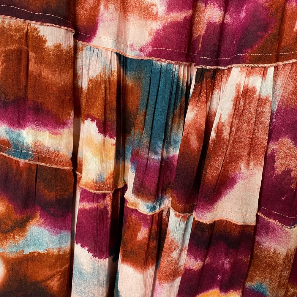 Brand New! ady P Sleeveless Printed Dress with Tiered Looking Bodice. Size 1X - Picture 8 of 8